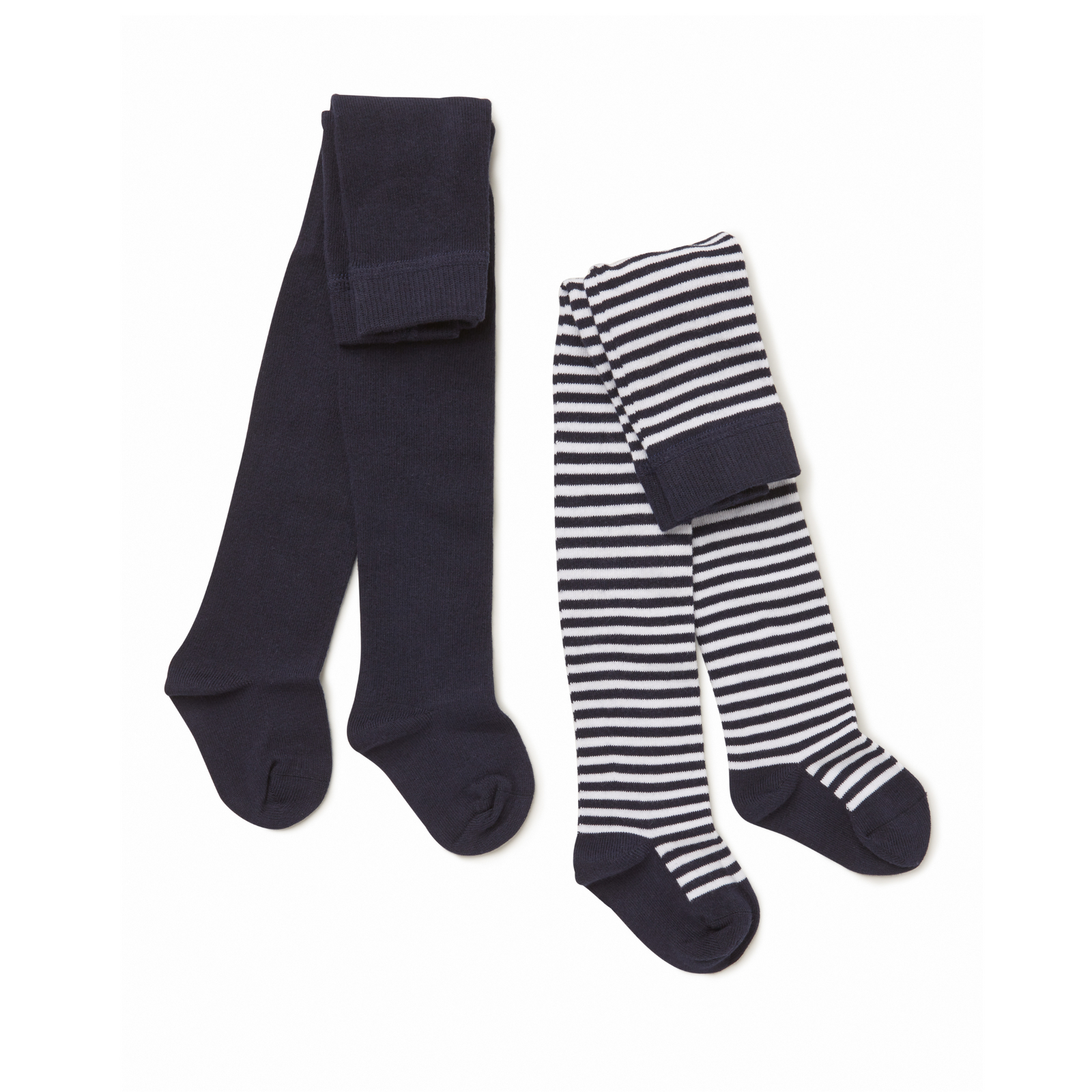 Marquise Tights Set 2 - White/Navy Stripe