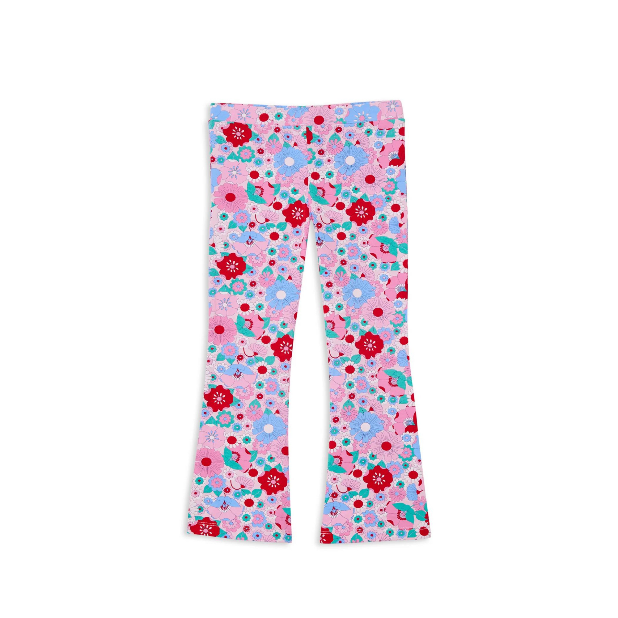 Milky Summer Blooms Flared Leggings