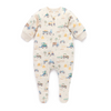 Purebaby Farm Vehicles Fleece Zip Growsuit