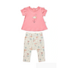 Marquise  Flamingo Frill Tee and Legging Set in Dusty Pink/Flamingo