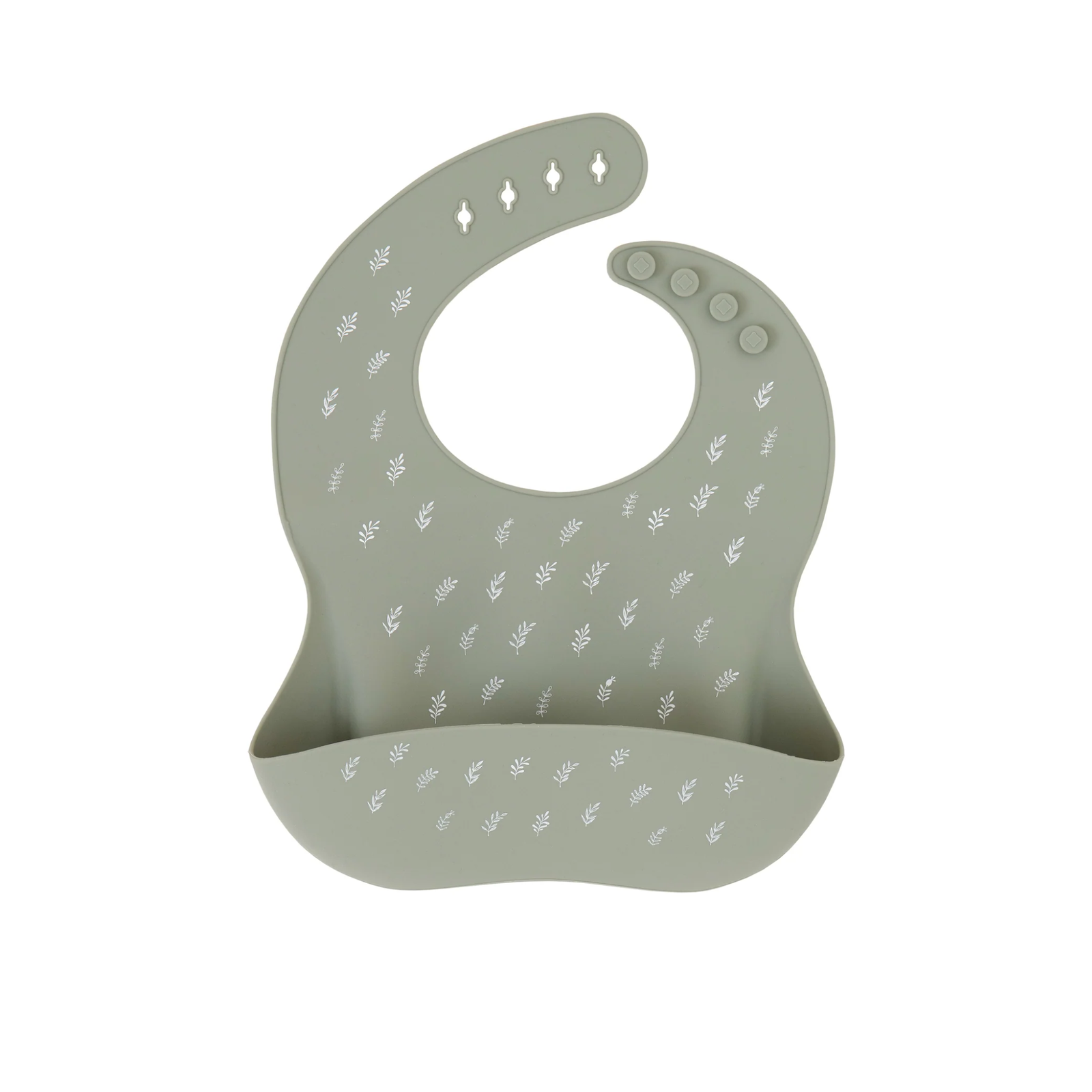 All 4 Ella Silicone Catch Bib - Olive
