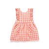 Purebaby Coral Gingham Pinnie