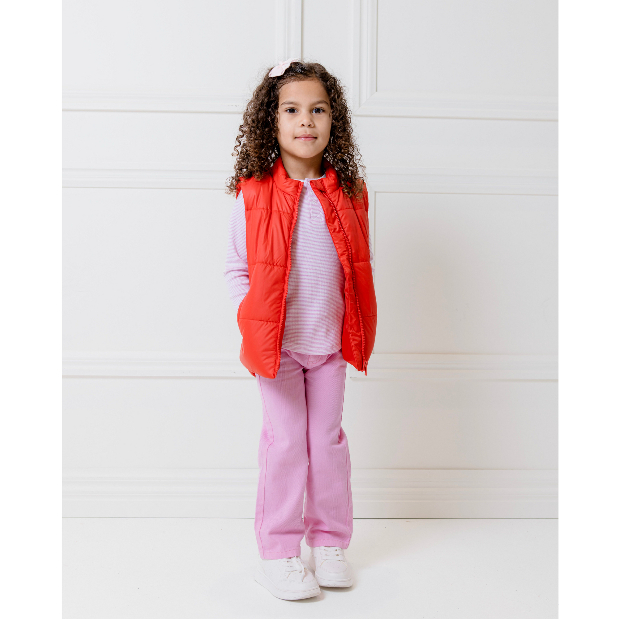 Milky Red Crush Puffer Vest