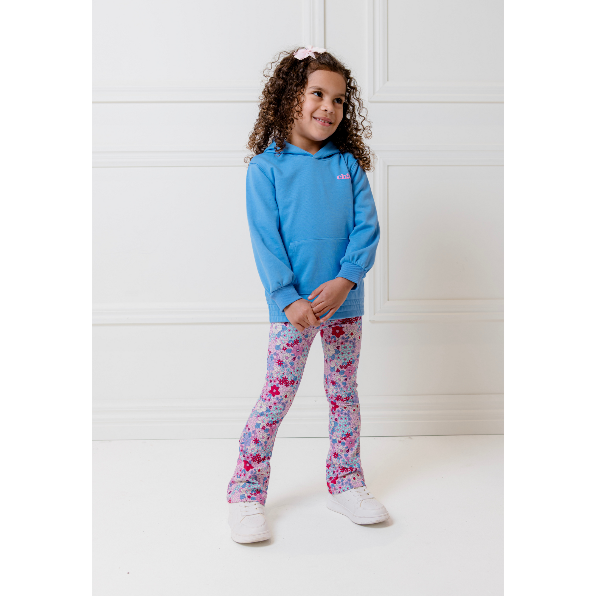 Milky Lilac Bloom Flared Leggings