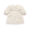 Purebaby Smocked Dress - Wheat  Strawberry  Blossom  Print