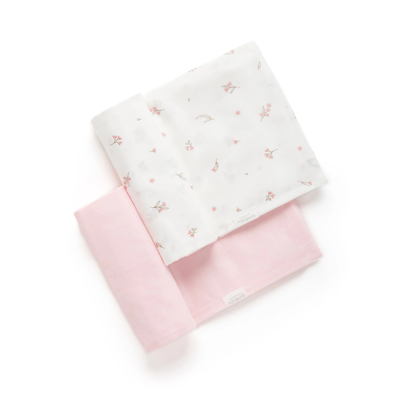 2 Pack Muslin Wrap - Pale Pink Blossom