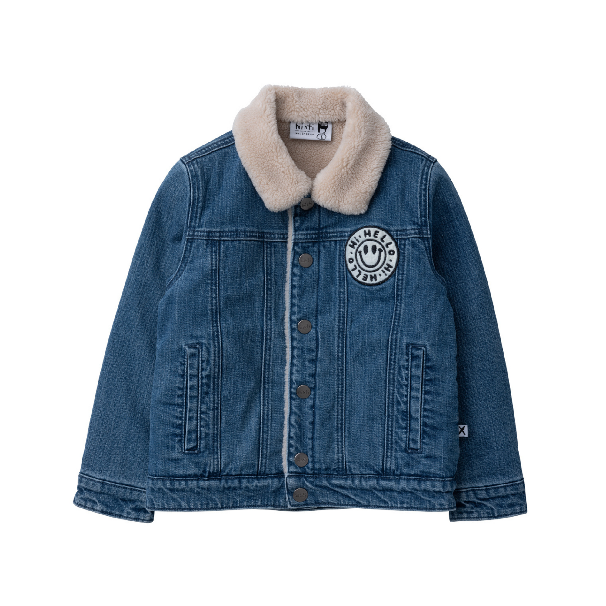 Minti Teddy Lined Denim Bomber -  Indigo Wash