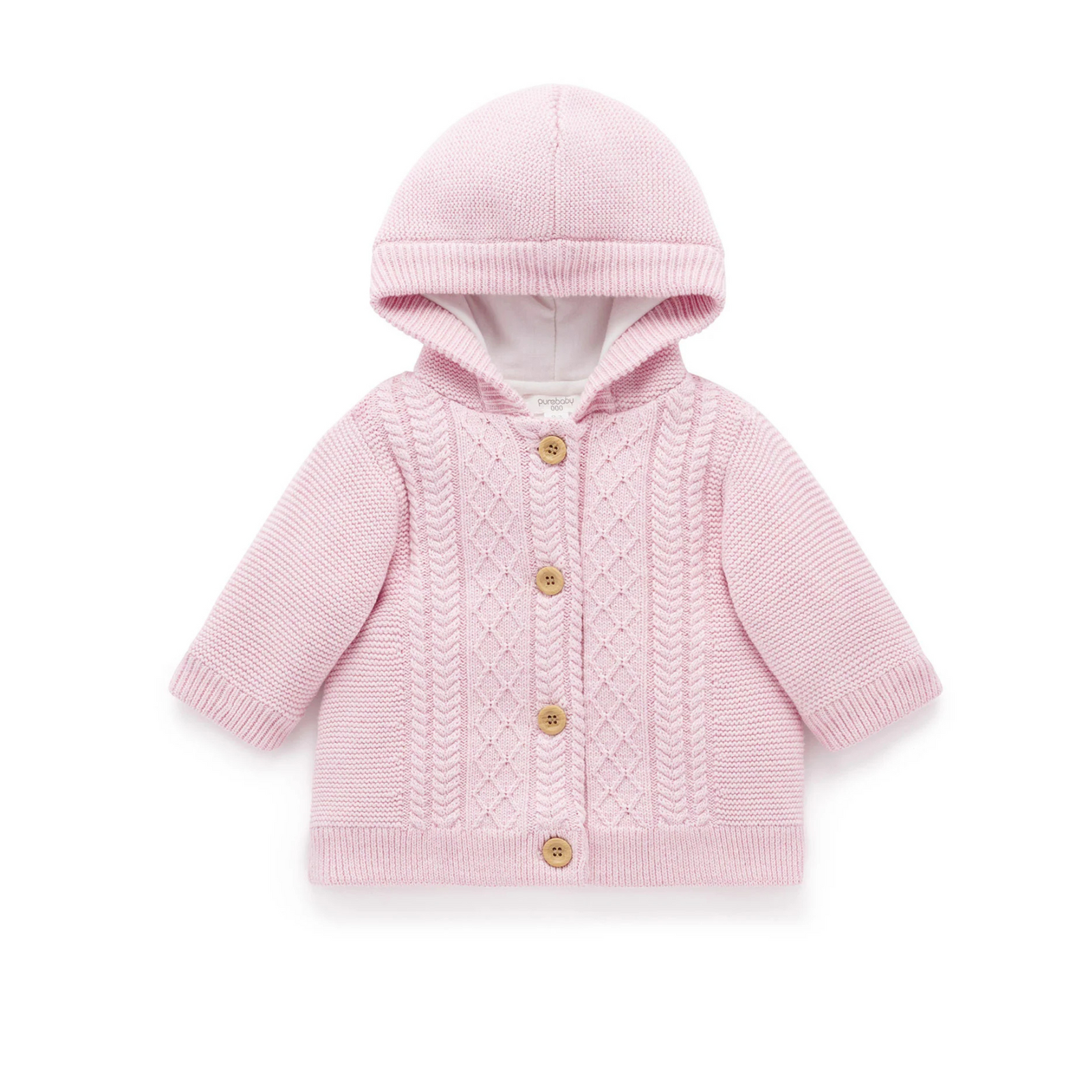 Purebaby Cable Knit Padded Jacket - Primrose Melange