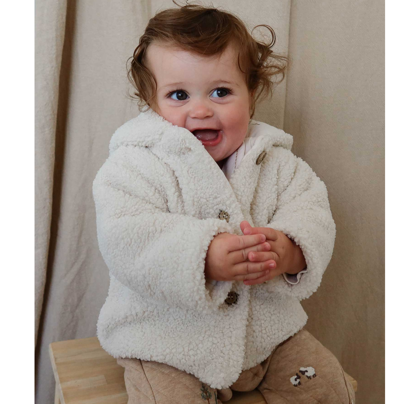 Purebaby Sherpa Padded Jacket - Wheat