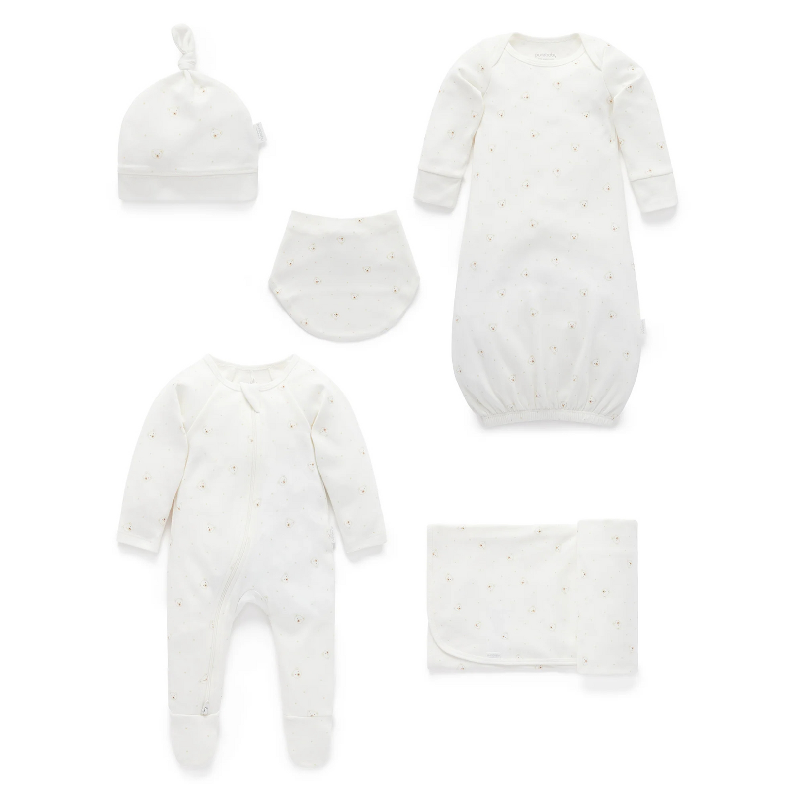 Purebaby Vanilla Bear Welcome Baby Pack - Over $120 in Value!