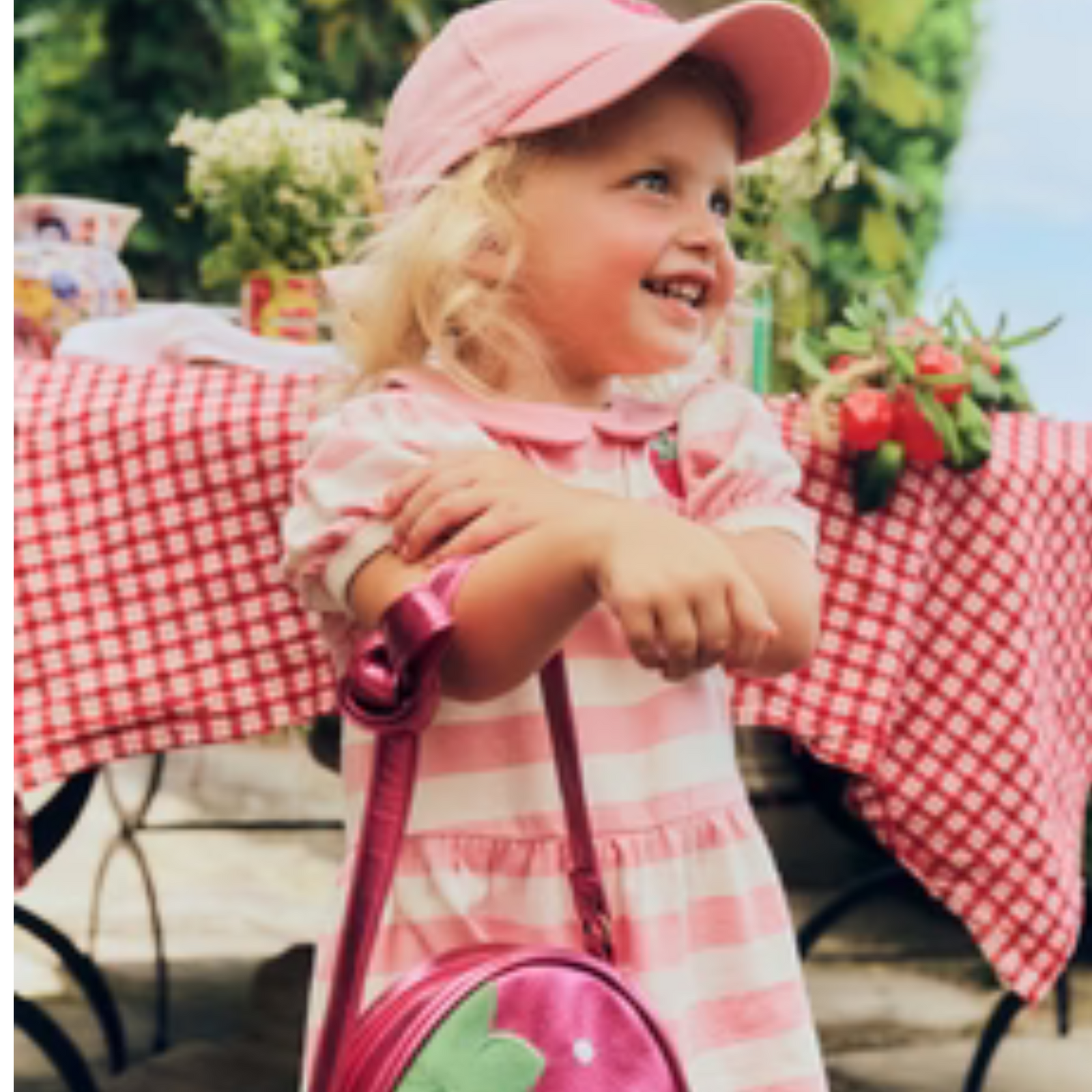 Huxbaby - Strawberry Stripe Puff Sleeve Dress