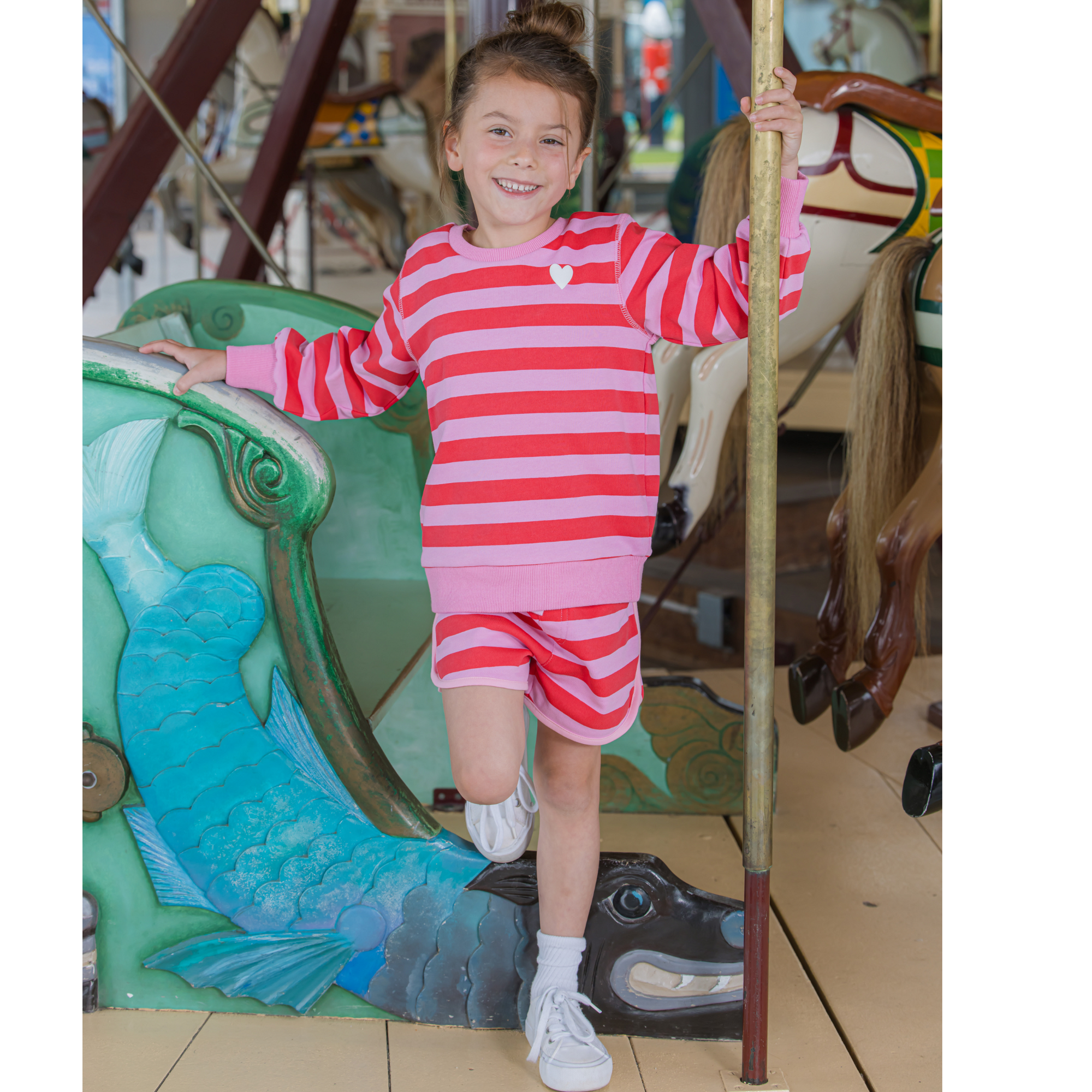 Milky Cherry Stripe Sweat