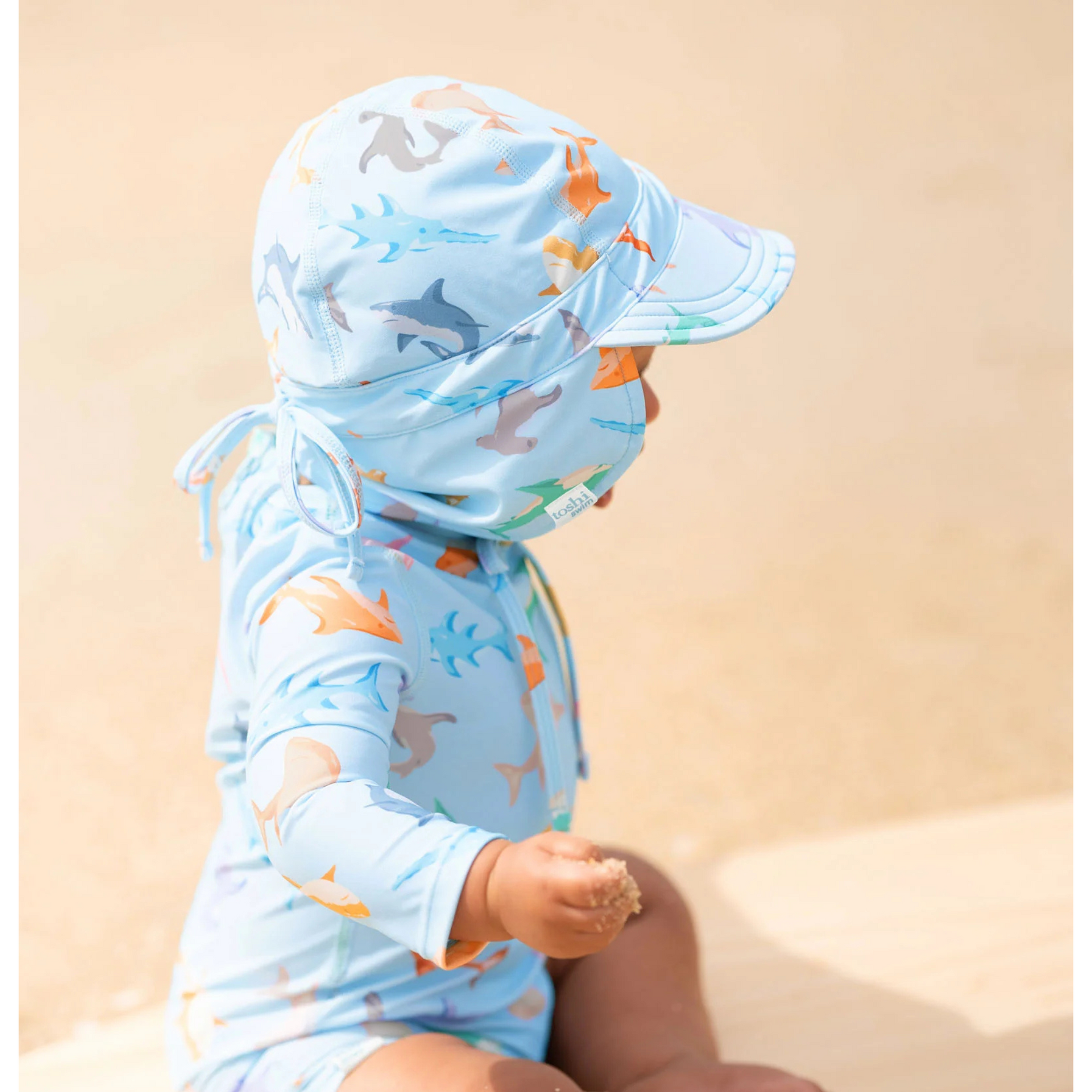Toshi Swim Baby Flap Cap Classic - Fishy Dishy