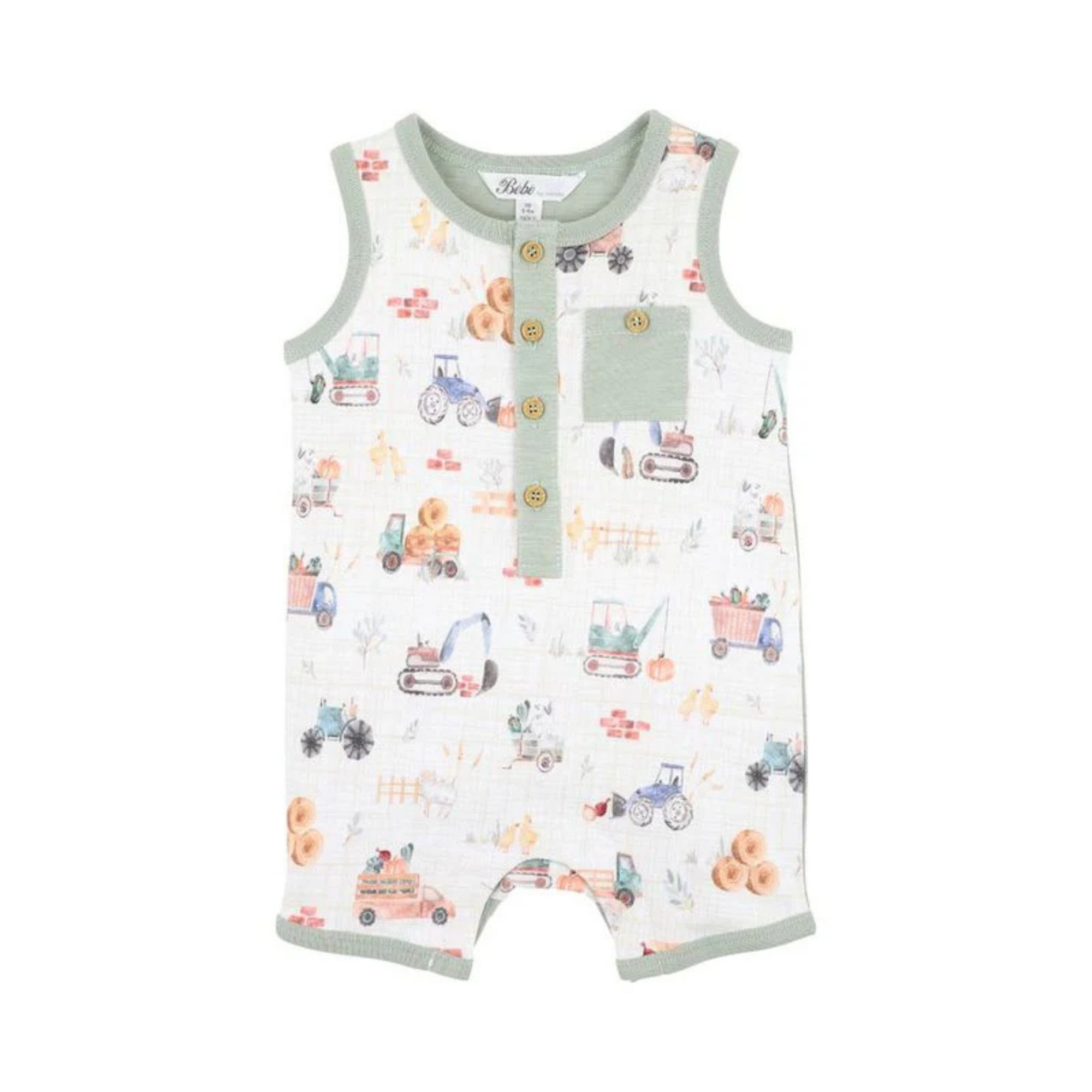 Bebe Clayton Pint Sheep Short Sleeve Romper