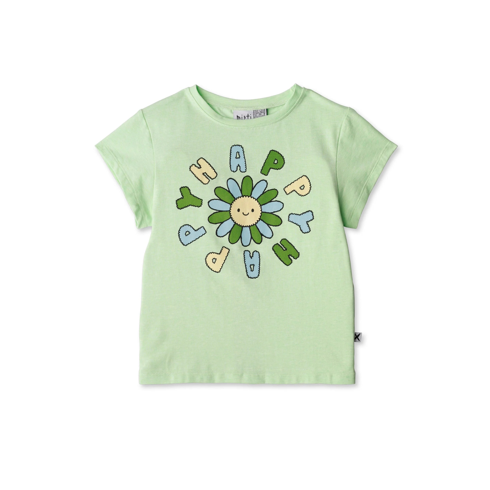 Minti Happy Happy Tee - Lime Marle