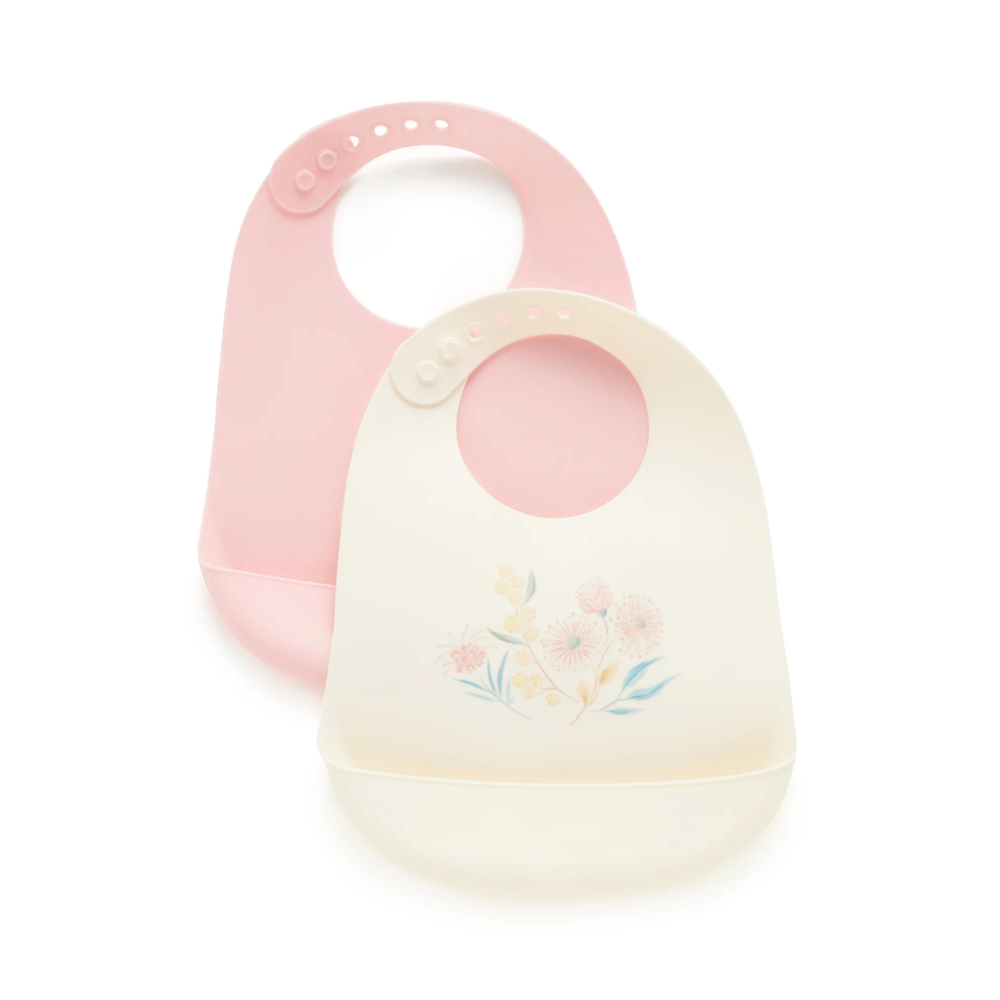 Purebaby Blossom 2 Pack Silicone Bib