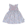 Smocked Floral Dress Blue Floral