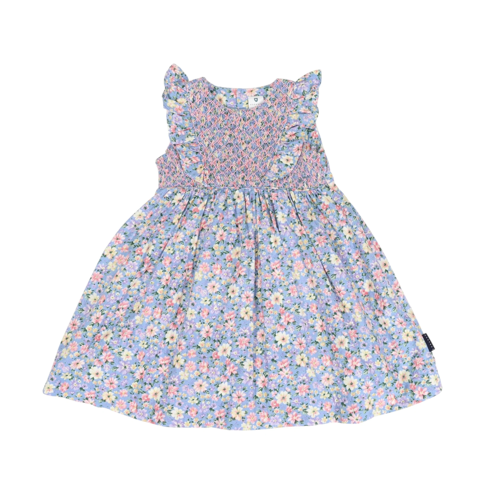 Smocked Floral Dress Blue Floral