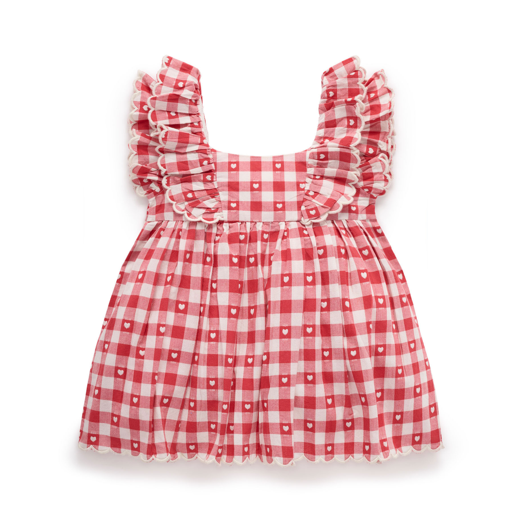 Purebaby Gingham Dress - Heart Gingham