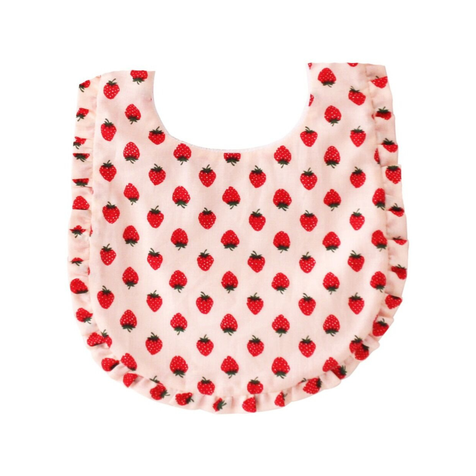 Alimrose Ruffle Edge Bib - Strawberry