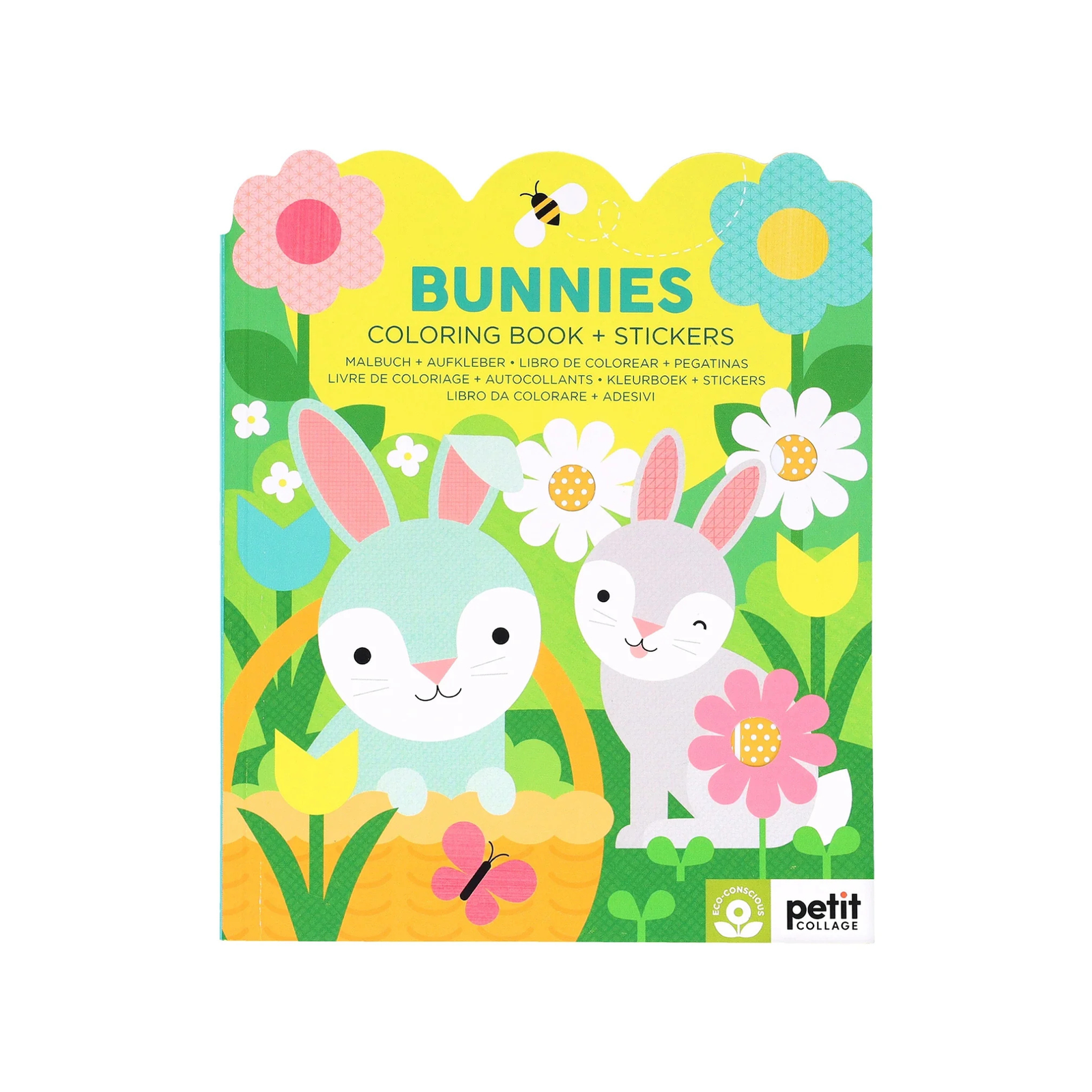 Petit Collage Colouring Book with Sticker - Bunnies