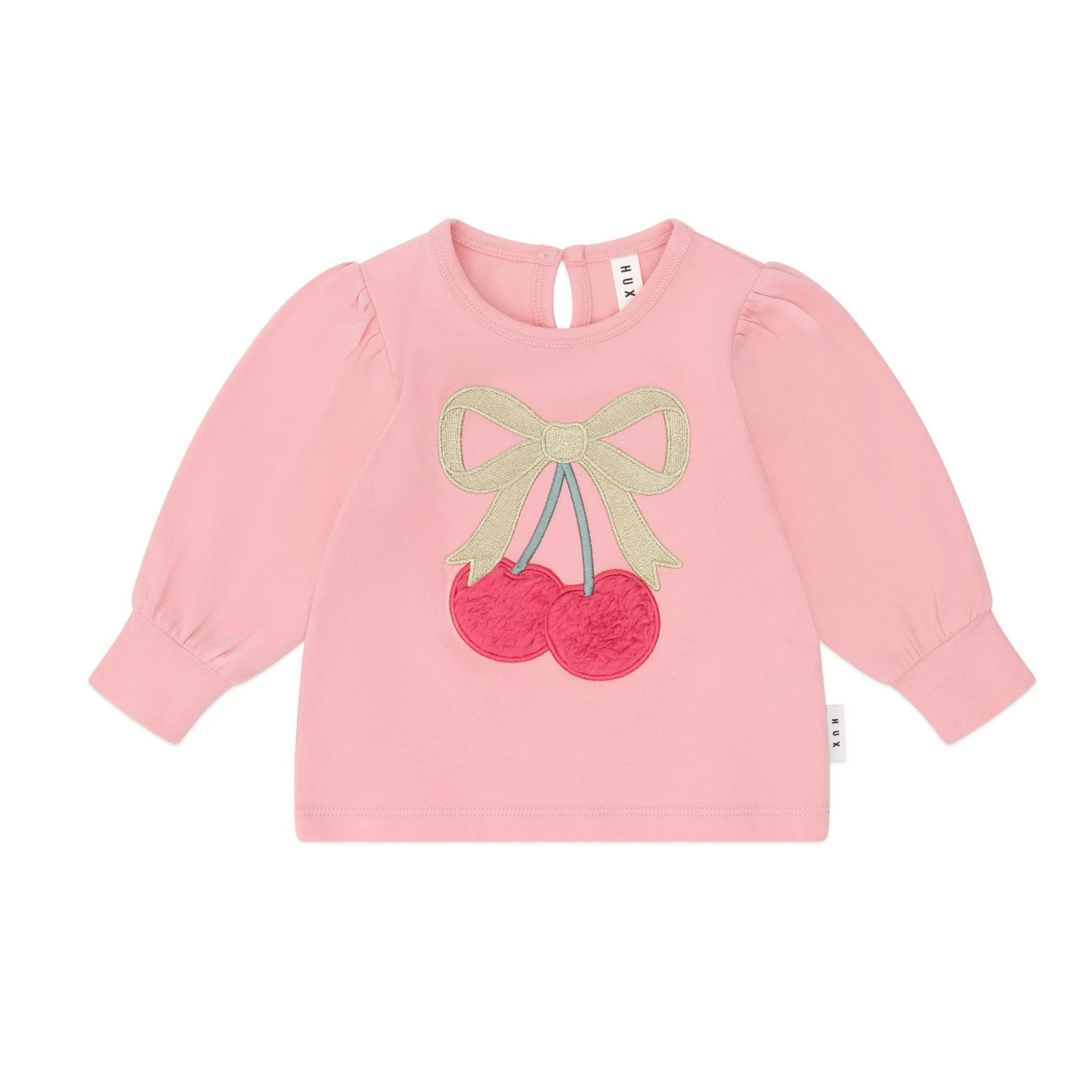 Huxbaby Cherry Bow Puff Sleeve Top