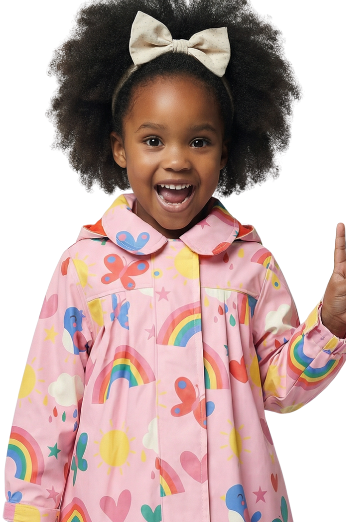 Korango Spring Rainbow Raincoat - Pink