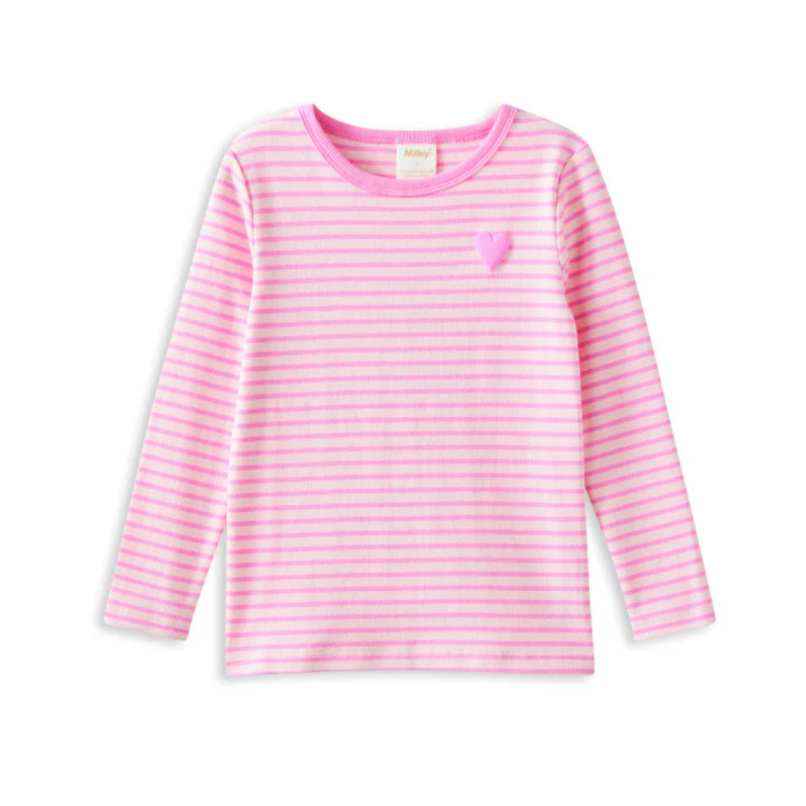 Milky Tickled Pink Stripe Tee - Blush Pink