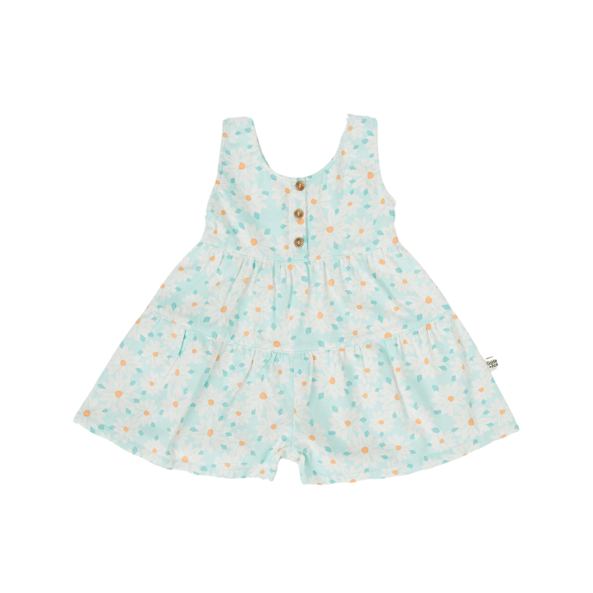 Goldie + Ace Layla Shortalls Daisy Delight - Lagoon