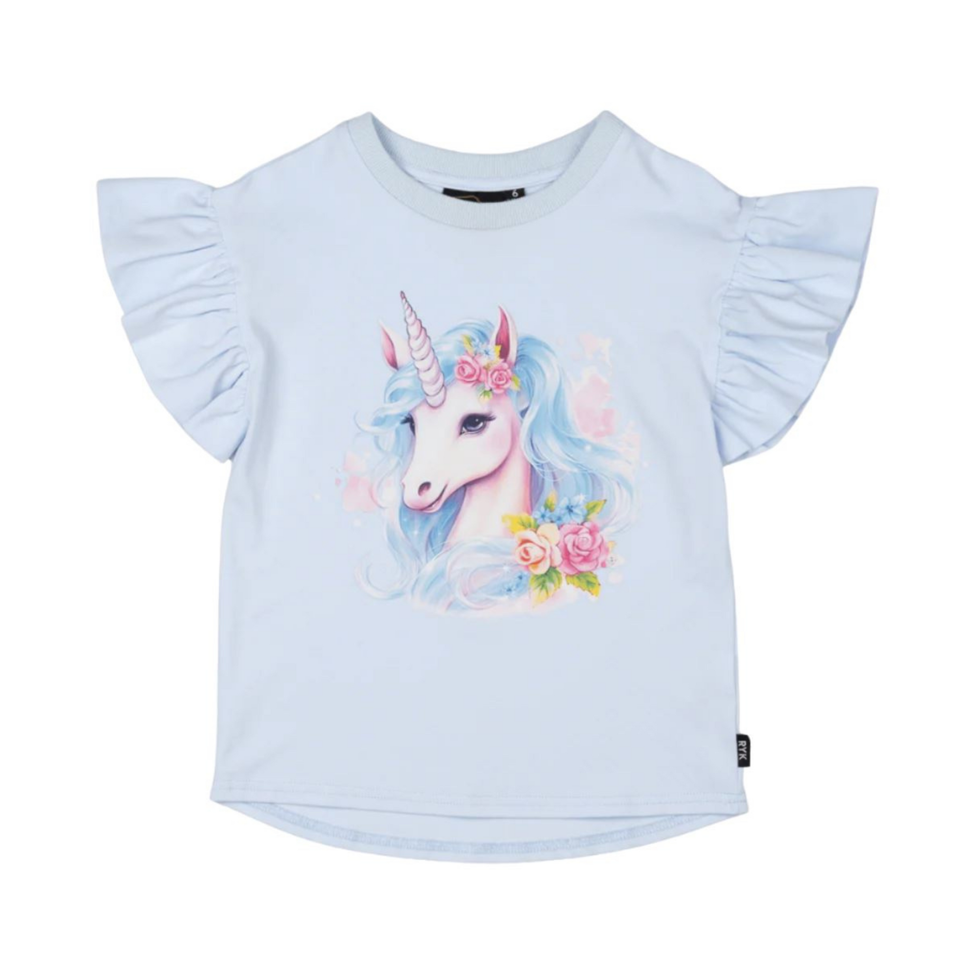 Rock Your Baby  Blue Unicorn T-Shirt - Blue