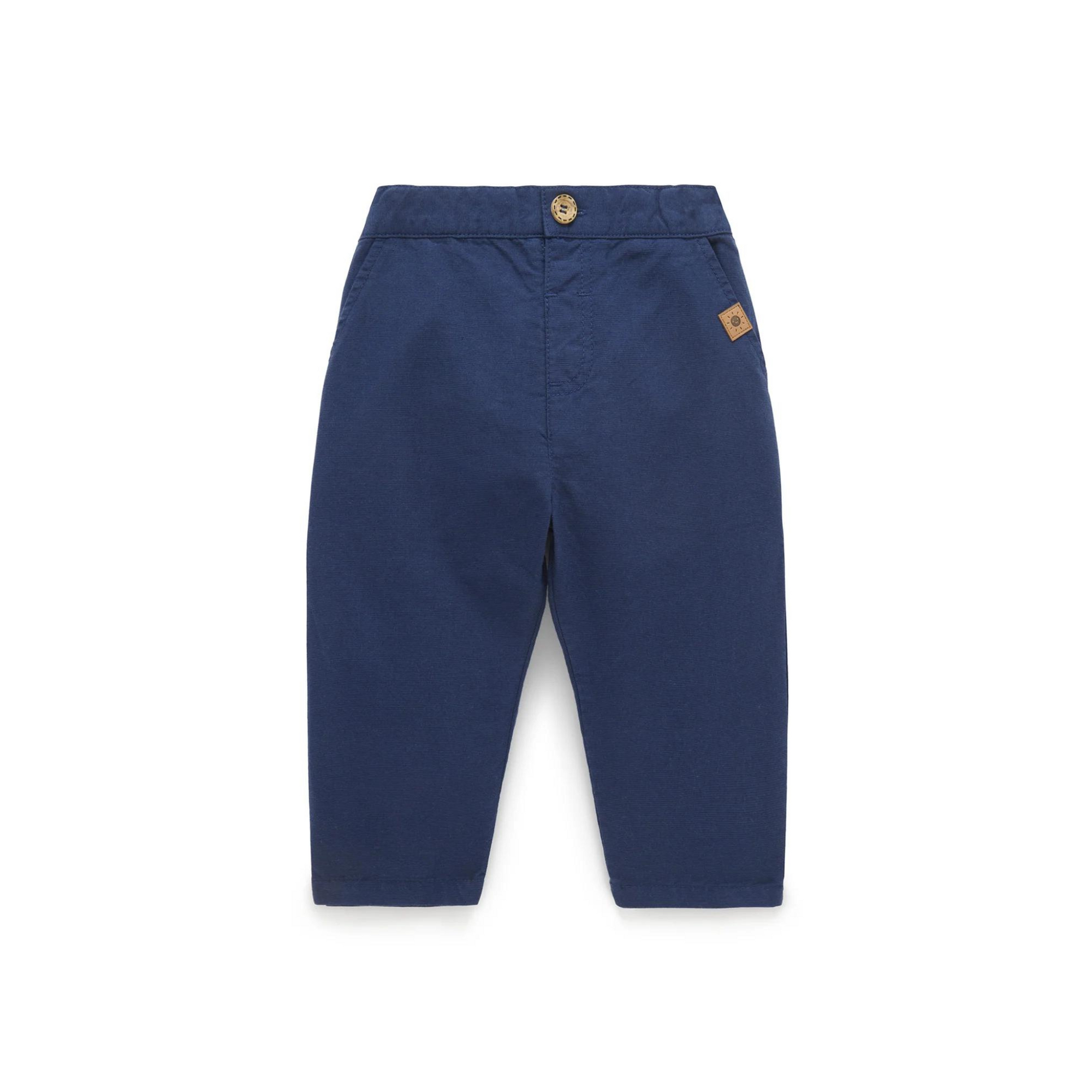 Purebaby Linen Blend Chinos - Marine