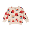 Rock Your Baby Love Bug Rainbow Sweatshirt - Ecru