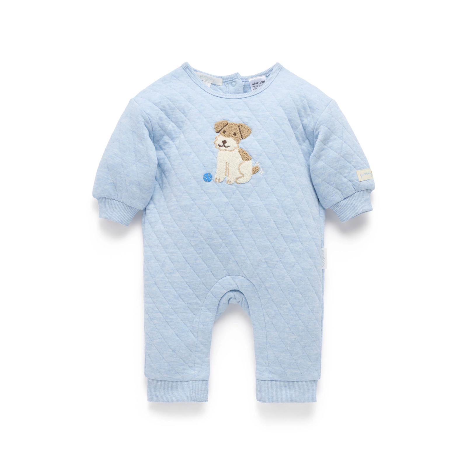 Doggy Quilted Track Growsuit - Sky Melange