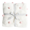 Alimrose Pom Pom Baby Blanket - Ivory &amp; Pink