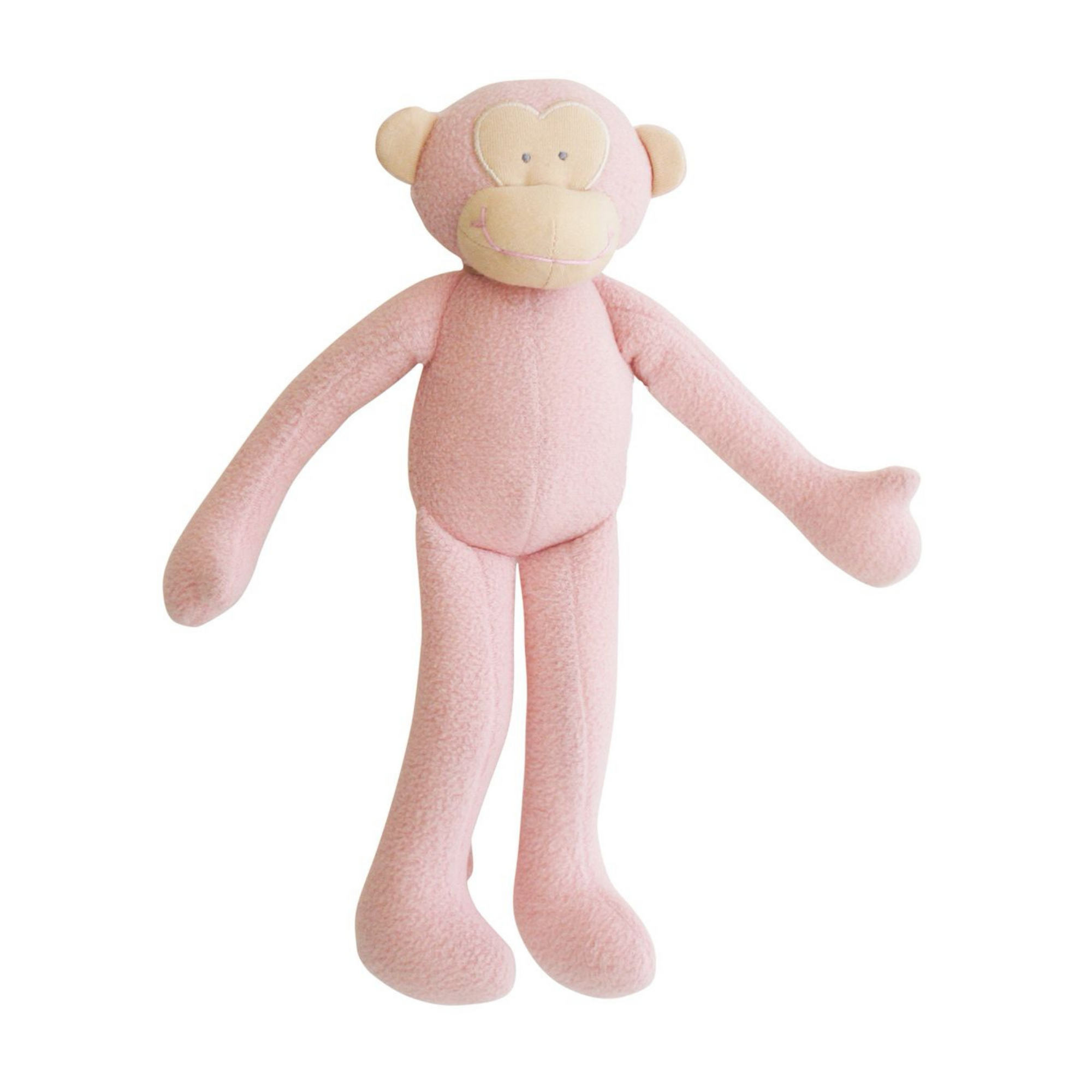 Alimrose Fleece Monkey Toy Rattle - Pink