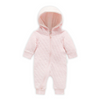Purebaby Quilted Growsuit - Soft Pink Melange