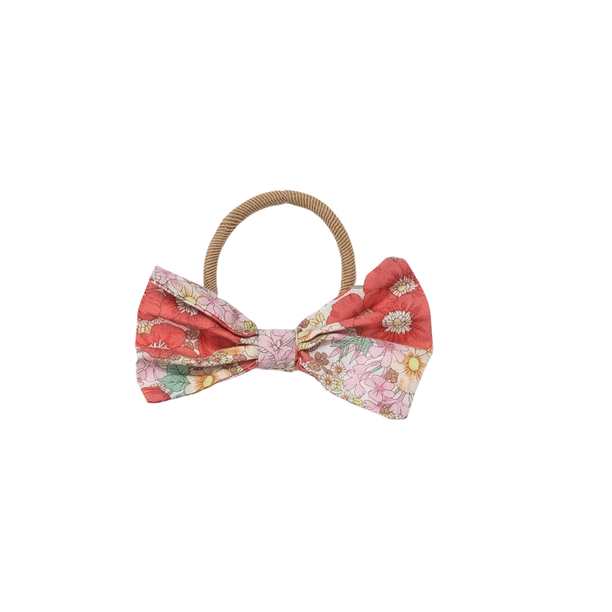 Smox Rox Set of 2 Hair Elastic Bows  - Coral Poppies