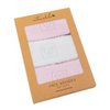 Pink Hearts &amp; Teddy Face Washer 3 Pack - Pink/White