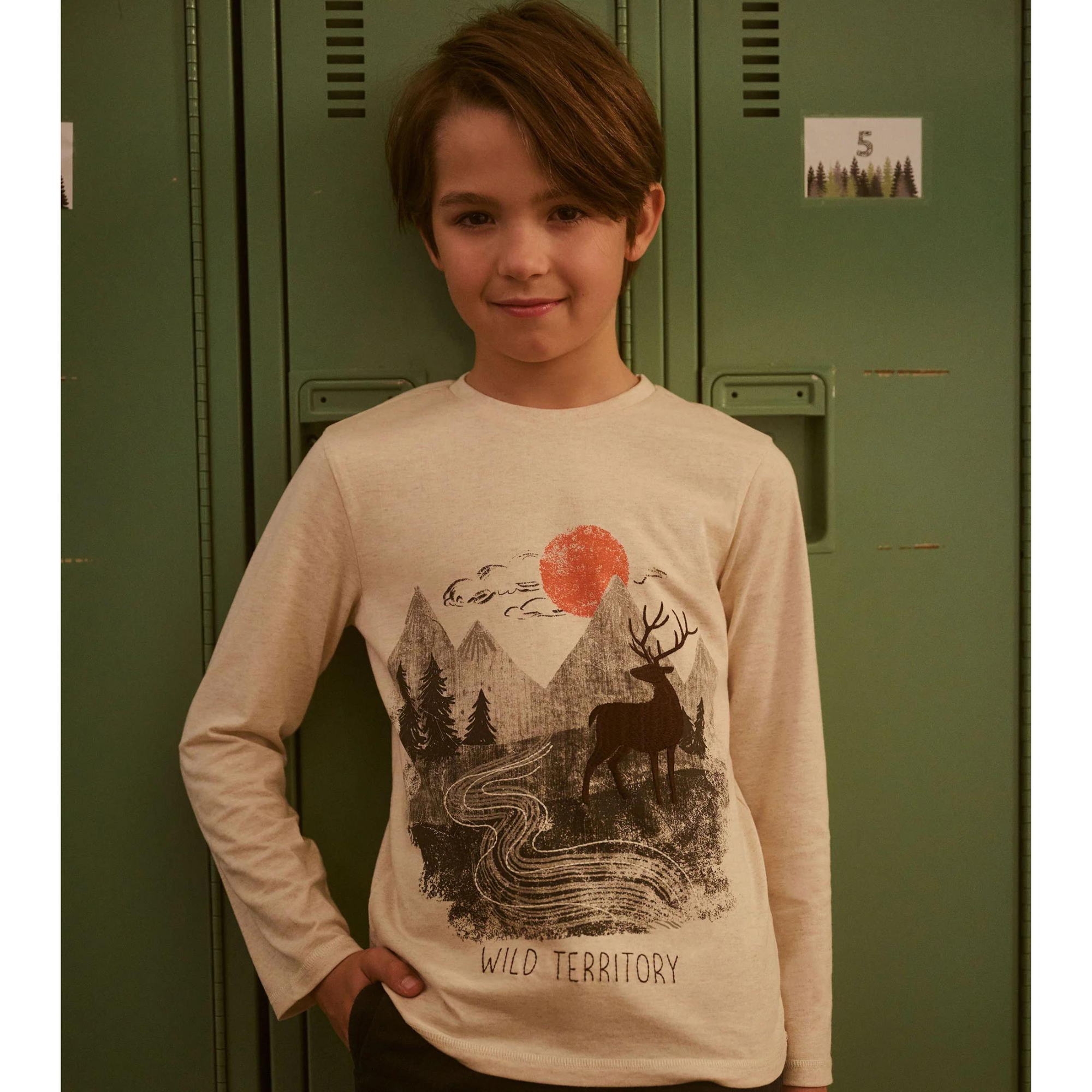 Hatley Rocky Landscape Long Sleeve Tee - Oatmeal Melange