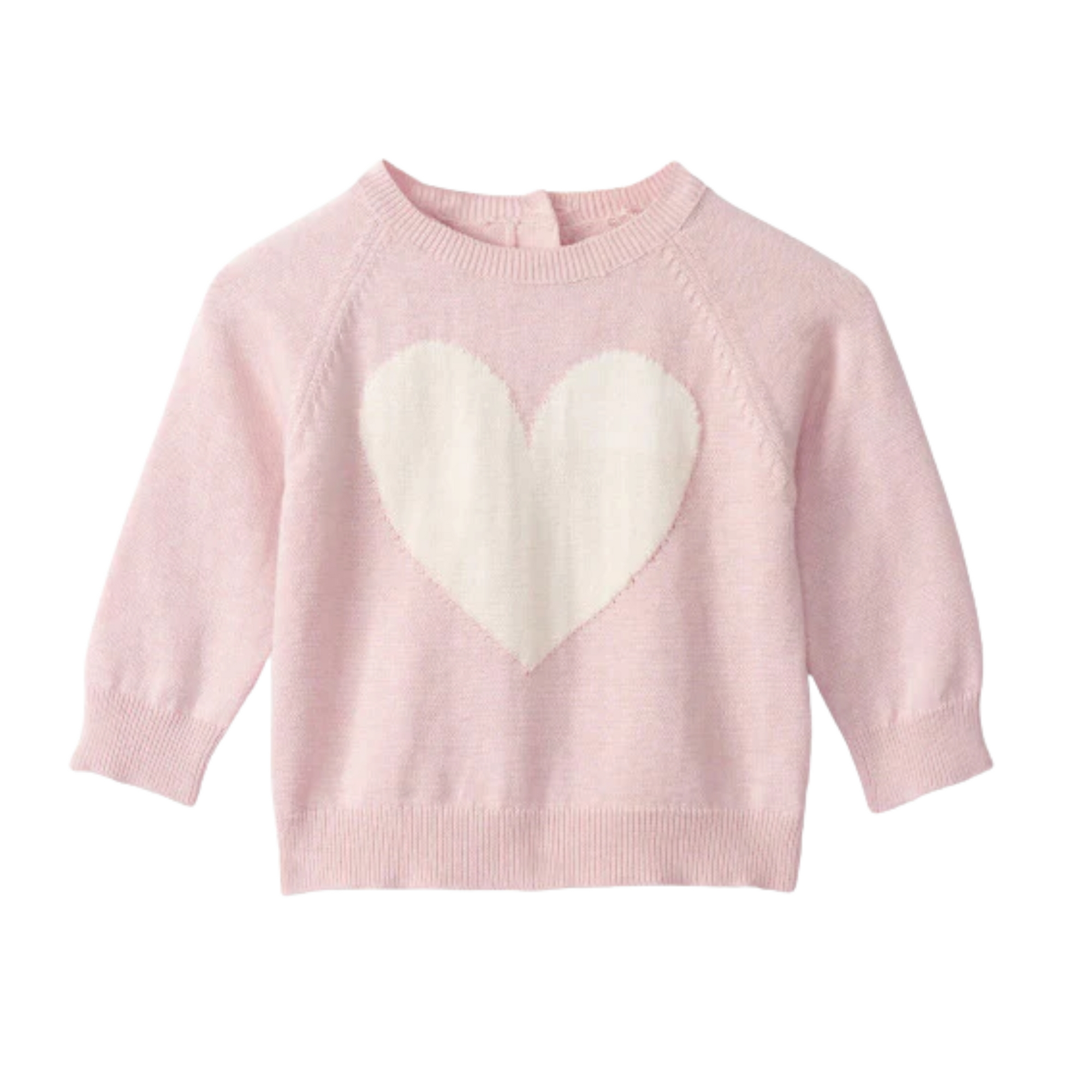 Hatley Sweet Heart Pull Over Sweater - Bridal Rose