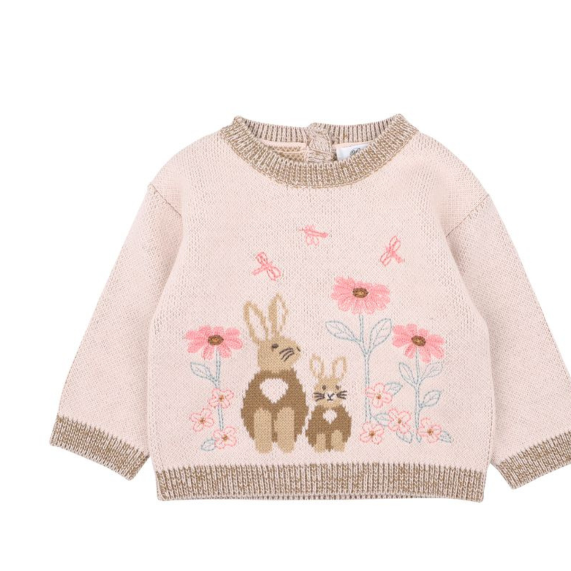 Bebe Olive Knitted Bunny Jumper - Oat