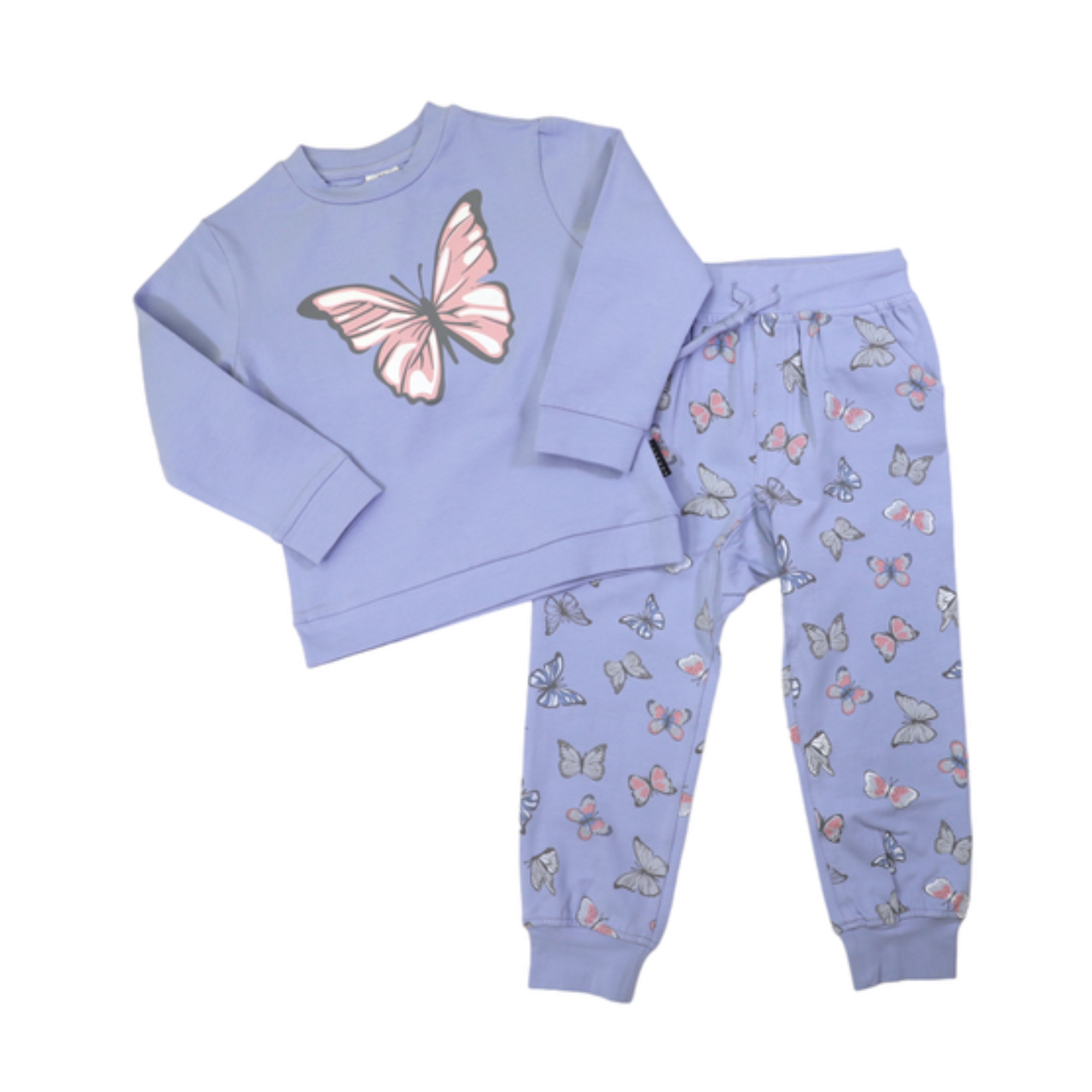 Korango Butterfly Print Pyjamas - Blue Heron