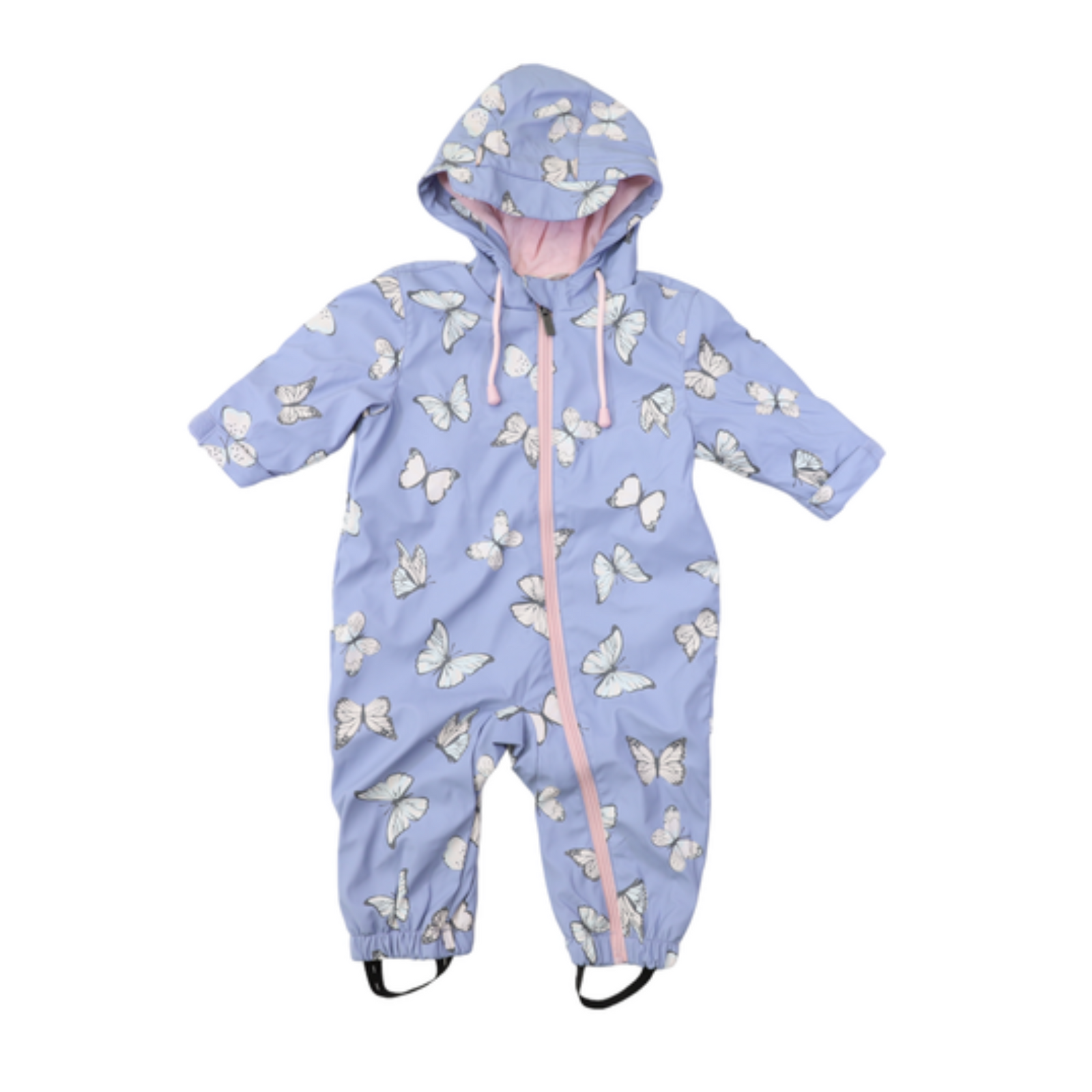 Korango Butterfly Colour Change Terry Towelling Lined Zip Rain Suit - Blue Heron