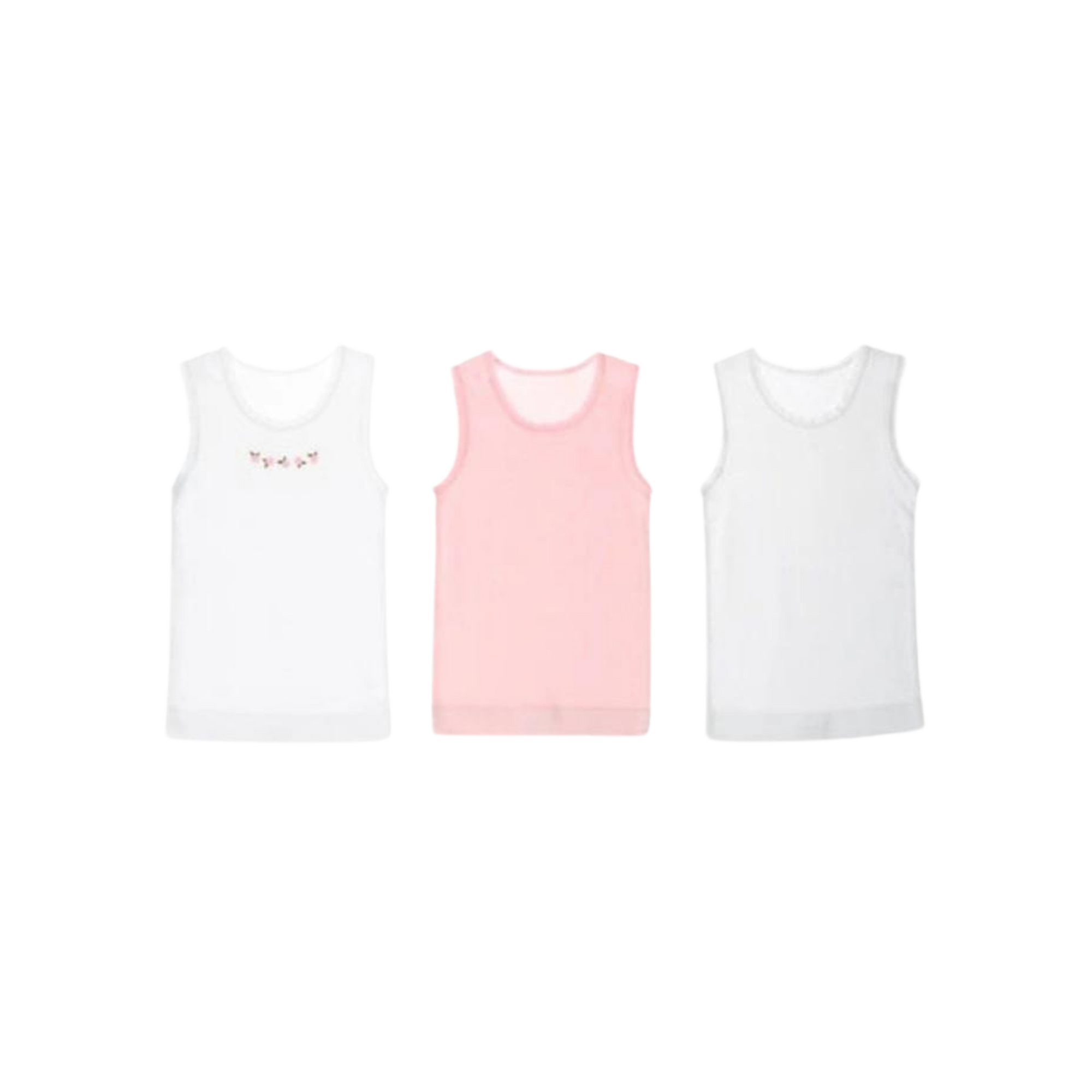 Marquise Embroidered Singlet 3 Pack in Pink