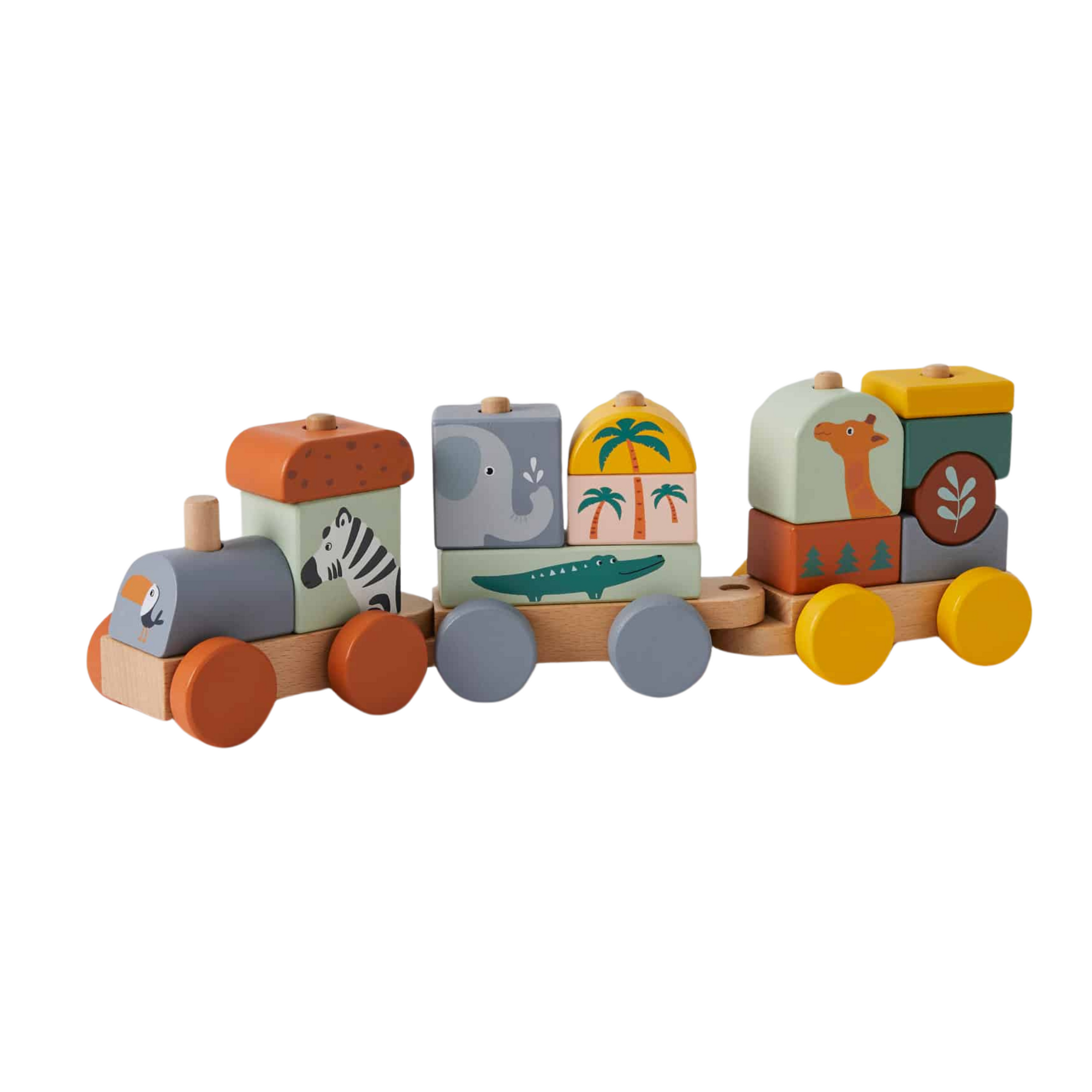 Animal Wooden Train Set