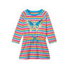 Hatley Groovy Rainbow Raglan Dropped Waist Dress - Scuba Blue