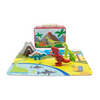 Dinosaur Playset with Puzzle In Tin