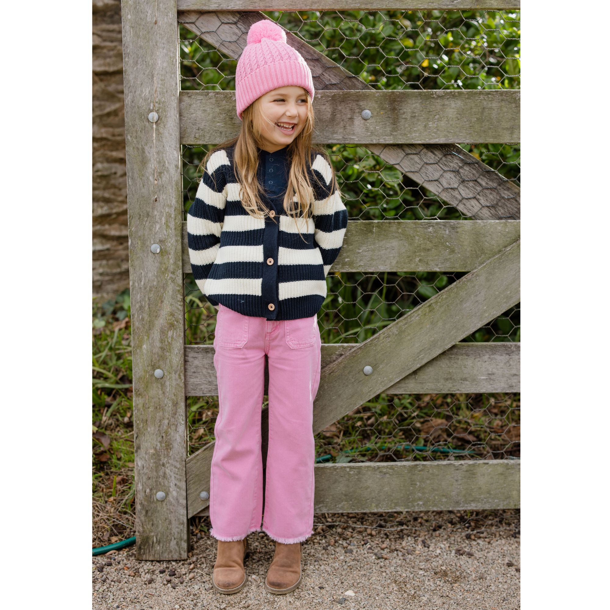 Milky Stripe Rib Cardigan