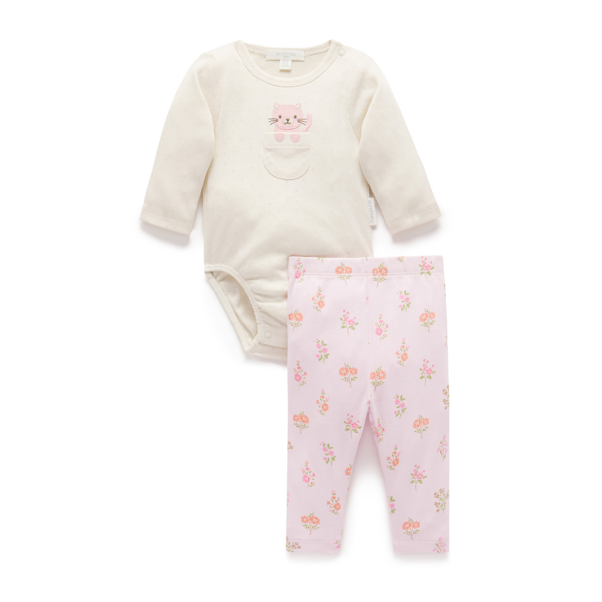 Purebaby 2 Piece Set - Aster Print