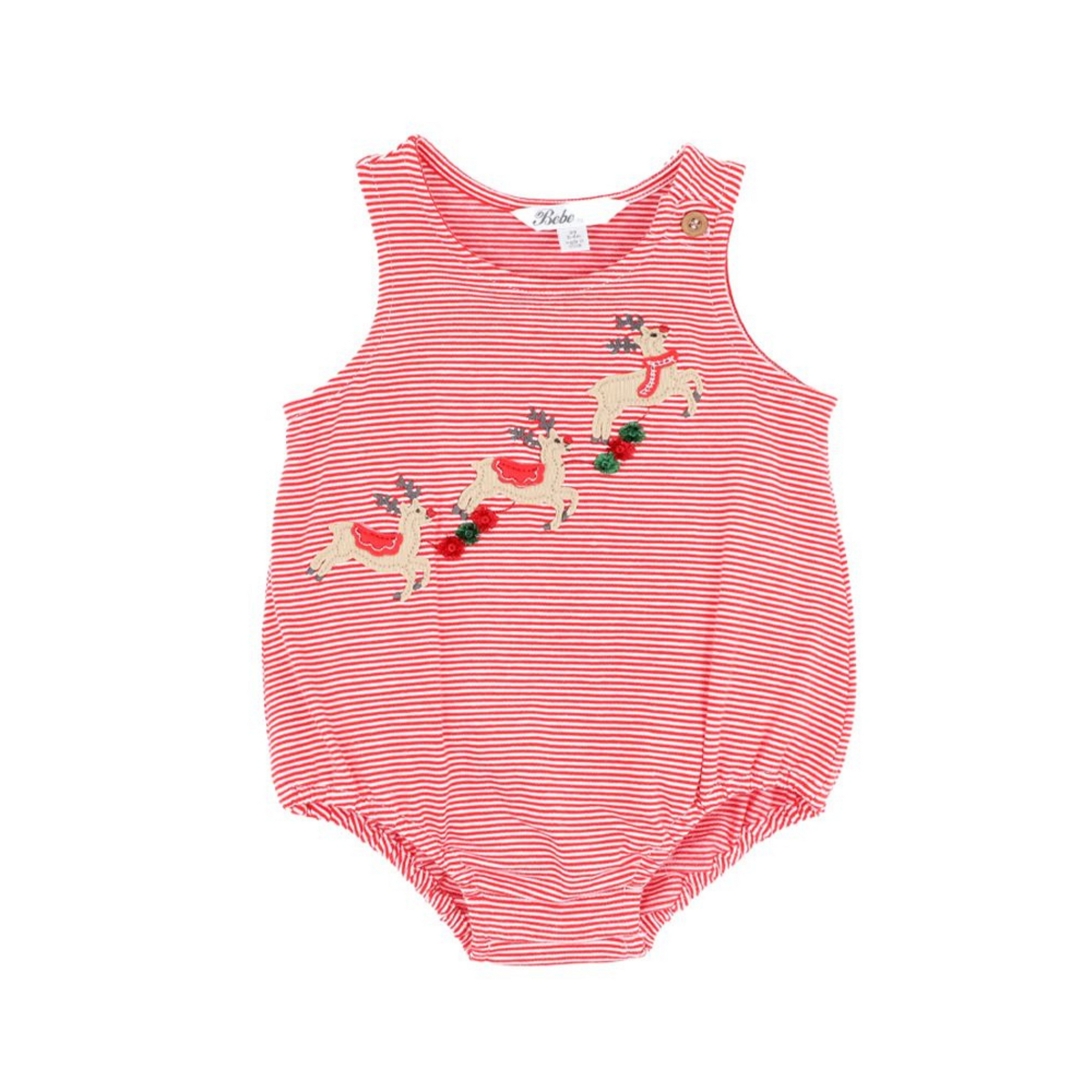 Bebe Festive Bodysuit - Berry Stripe